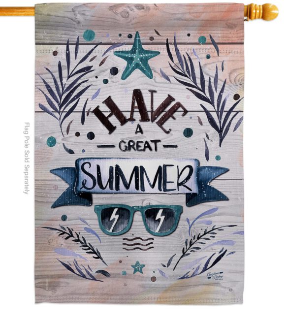 Have a Great Summer - Fun In The Sun Summer Vertical Impressions Decorative Flags HG137016 Made In USA - Image 2