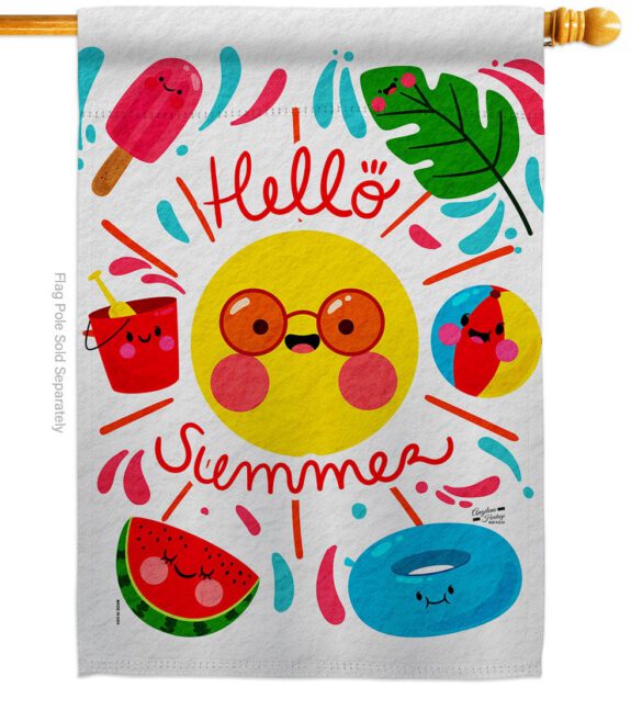 Hallo Summer - Fun In The Sun Summer Vertical Impressions Decorative Flags HG137440 Made In USA - Image 2