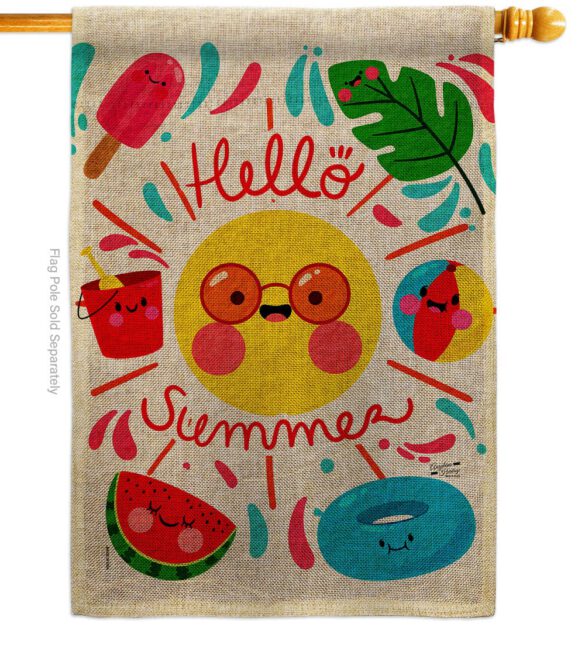 Hallo Summer - Fun In The Sun Summer Vertical Impressions Decorative Flags HG137440 Made In USA - Image 12