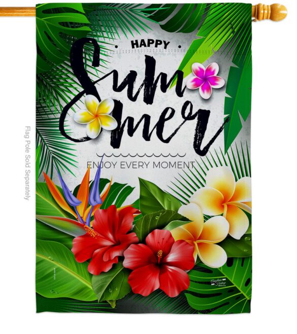 Enjoy Every Moment - Fun In The Sun Summer Vertical Impressions Decorative Flags HG137447 Made In USA - Image 2