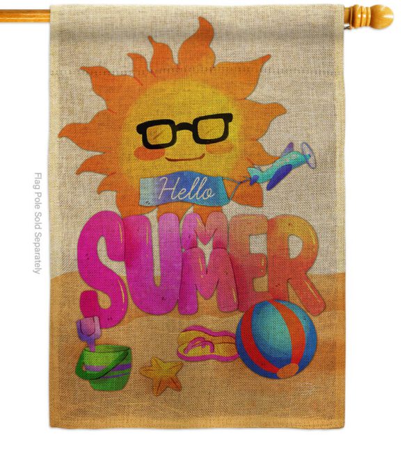 Hello Summer - Fun In The Sun Summer Vertical Impressions Decorative Flags HG192397 Made In USA - Image 12