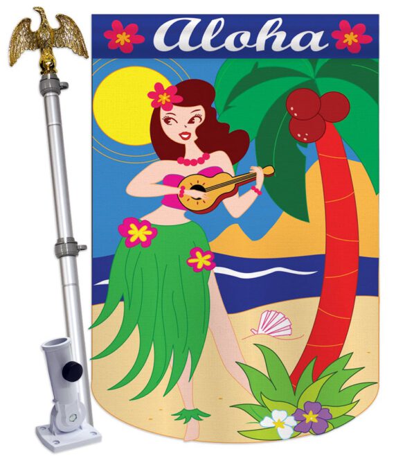Aloha Girl - Fun In The Sun Summer Vertical Applique Decorative Flags HG106044 - Image 4