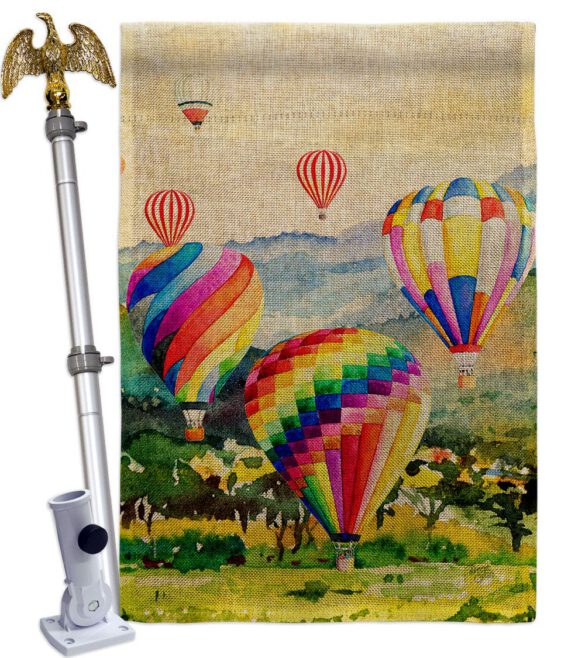 Escape Hot Air Balloon - Fun In The Sun Summer Vertical Impressions Decorative Flags HG106112 Made In USA - Image 19