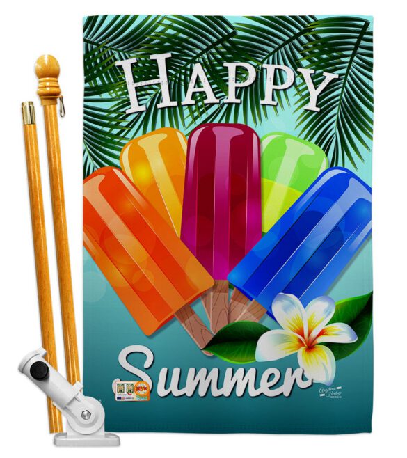 Happy Summer Pop - Fun In The Sun Summer Vertical Impressions Decorative Flags HG137027 Made In USA - Image 5