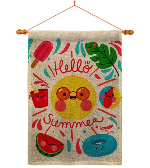 Hallo Summer - Fun In The Sun Summer Vertical Impressions Decorative Flags HG137440 Made In USA - Image 20