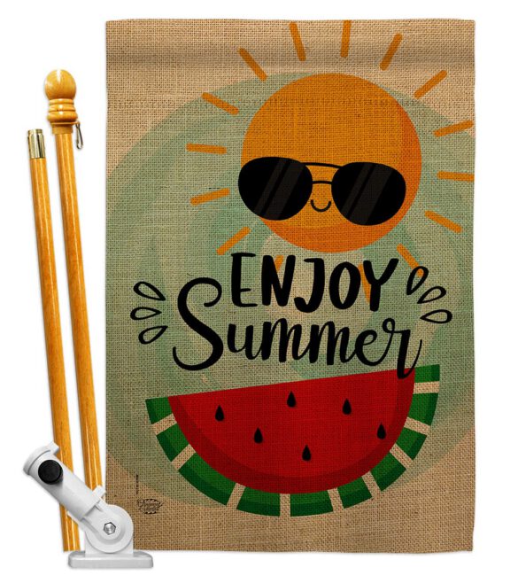 Enjoy Summer - Fun In The Sun Summer Vertical Impressions Decorative Flags HG192229 Made In USA - Image 5
