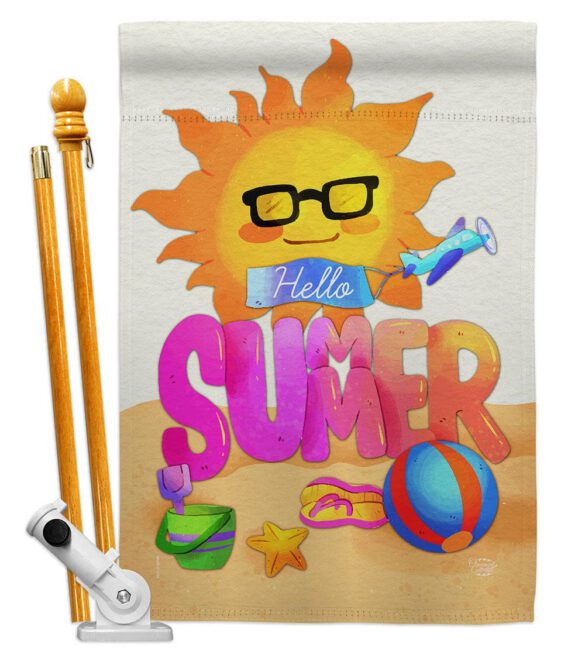 Hello Summer - Fun In The Sun Summer Vertical Impressions Decorative Flags HG192397 Made In USA - Image 5