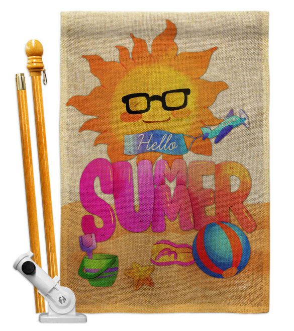 Hello Summer - Fun In The Sun Summer Vertical Impressions Decorative Flags HG192397 Made In USA - Image 15
