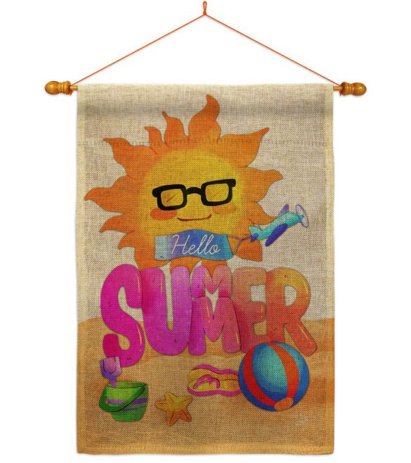 Hello Summer - Fun In The Sun Summer Vertical Impressions Decorative Flags HG192397 Made In USA - Image 20
