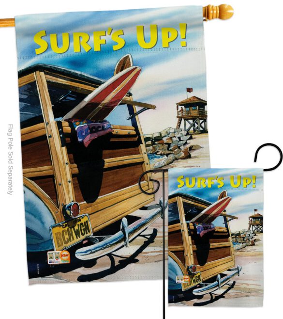 Beach Wagon - Fun In The Sun Summer Vertical Impressions Decorative Flags HG106068 Made In USA - Image 3