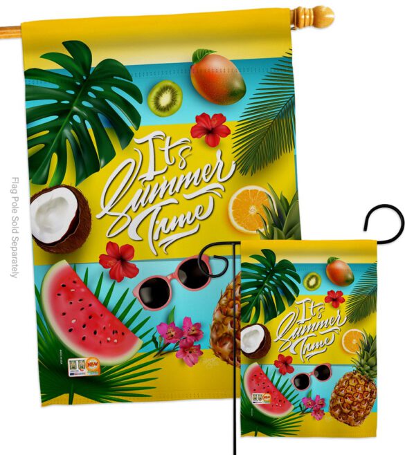 Fruity Summer Time - Fun In The Sun Summer Vertical Impressions Decorative Flags HG106085 Made In USA - Image 3