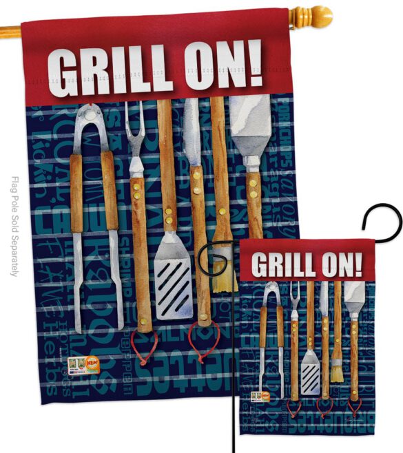 Grill On - Fun In The Sun Summer Vertical Impressions Decorative Flags HG106086 Made In USA - Image 3