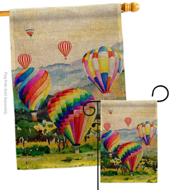 Escape Hot Air Balloon - Fun In The Sun Summer Vertical Impressions Decorative Flags HG106112 Made In USA - Image 13