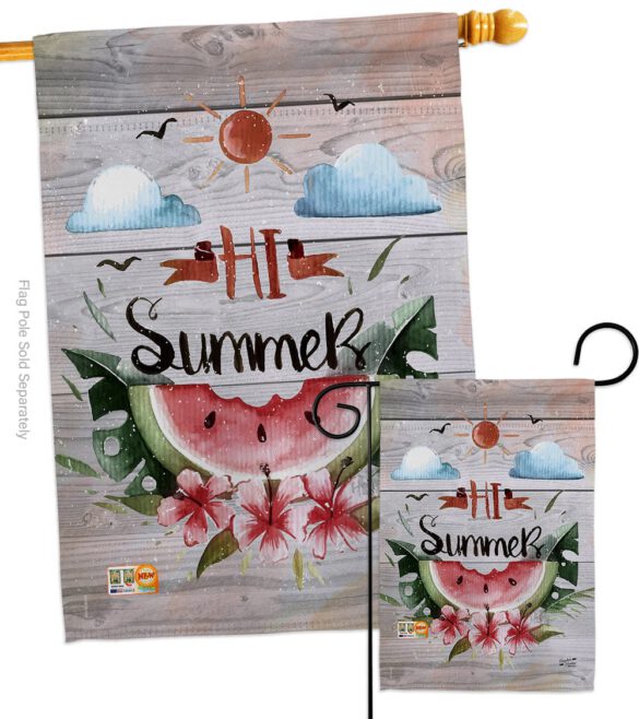 Hi Summer - Fun In The Sun Summer Vertical Impressions Decorative Flags HG137017 Made In USA - Image 3