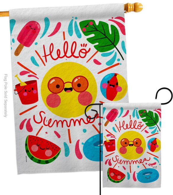 Hallo Summer - Fun In The Sun Summer Vertical Impressions Decorative Flags HG137440 Made In USA - Image 3