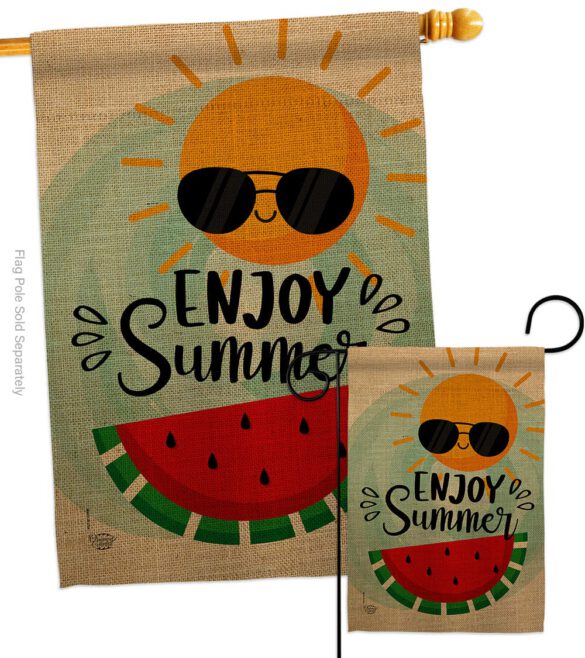 Enjoy Summer - Fun In The Sun Summer Vertical Impressions Decorative Flags HG192229 Made In USA - Image 3
