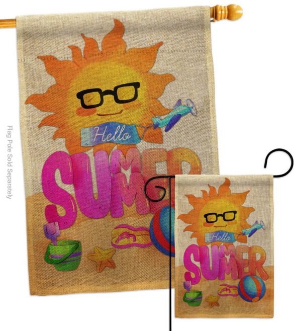 Hello Summer - Fun In The Sun Summer Vertical Impressions Decorative Flags HG192397 Made In USA - Image 13