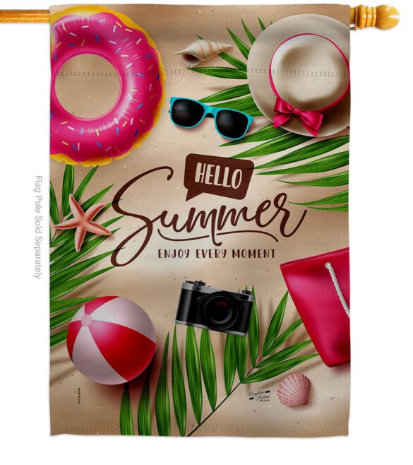 Enjoy Every Monent - Fun In The Sun Summer Horizontal Impressions Decorative Flags HG130399 Made In USA - Image 2