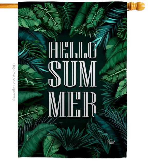 Hello Summer - Fun In The Sun Summer Vertical Impressions Decorative Flags HG190070 Made In USA - Image 2