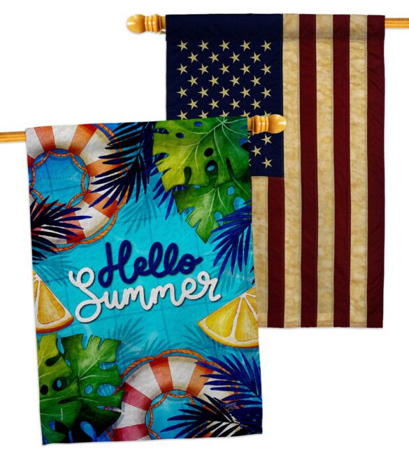 Hello Cool Summer - Fun In The Sun Summer Horizontal Impressions Decorative Flags HG120247 Made In USA - Image 8