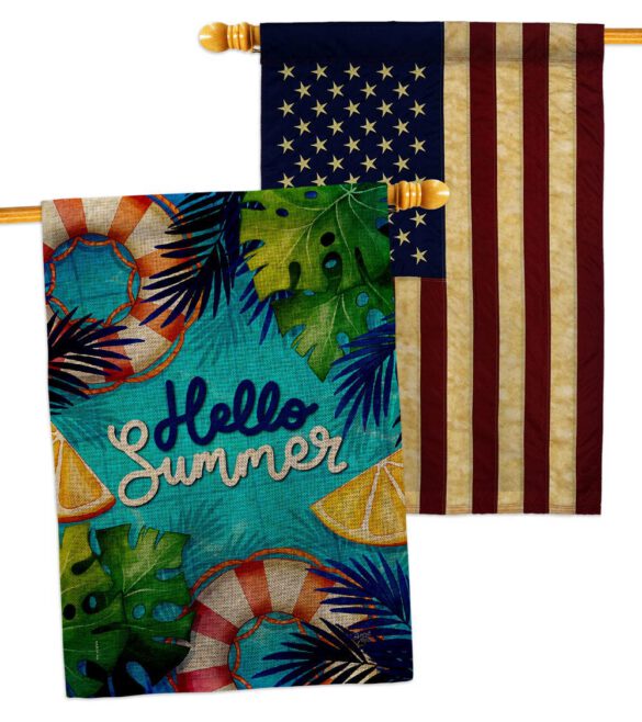 Hello Cool Summer - Fun In The Sun Summer Horizontal Impressions Decorative Flags HG120247 Made In USA - Image 29