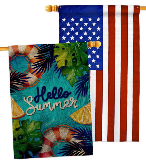 Hello Cool Summer - Fun In The Sun Summer Horizontal Impressions Decorative Flags HG120247 Made In USA - Image 31