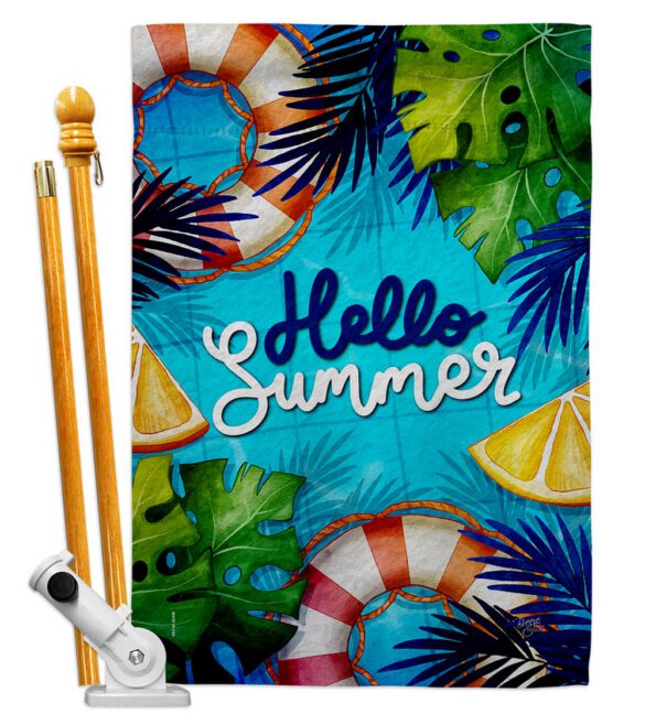 Hello Cool Summer - Fun In The Sun Summer Horizontal Impressions Decorative Flags HG120247 Made In USA - Image 5