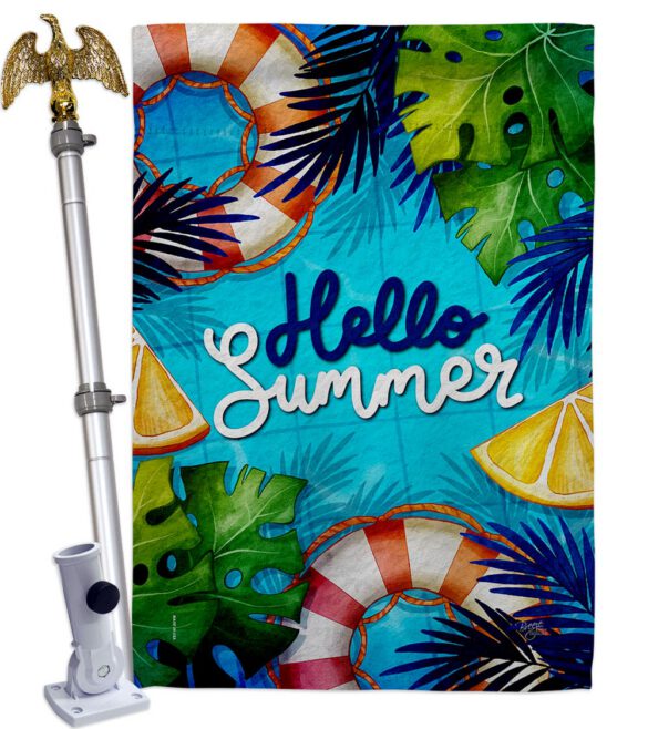 Hello Cool Summer - Fun In The Sun Summer Horizontal Impressions Decorative Flags HG120247 Made In USA - Image 20