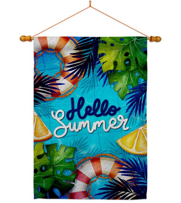 Hello Cool Summer - Fun In The Sun Summer Horizontal Impressions Decorative Flags HG120247 Made In USA - Image 21