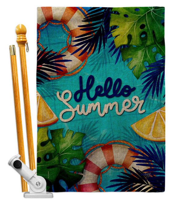 Hello Cool Summer - Fun In The Sun Summer Horizontal Impressions Decorative Flags HG120247 Made In USA - Image 26