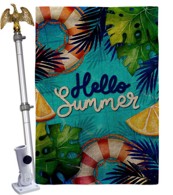 Hello Cool Summer - Fun In The Sun Summer Horizontal Impressions Decorative Flags HG120247 Made In USA - Image 41