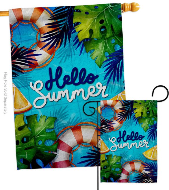 Hello Cool Summer - Fun In The Sun Summer Horizontal Impressions Decorative Flags HG120247 Made In USA - Image 3