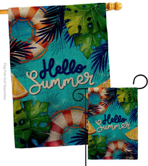 Hello Cool Summer - Fun In The Sun Summer Horizontal Impressions Decorative Flags HG120247 Made In USA - Image 24