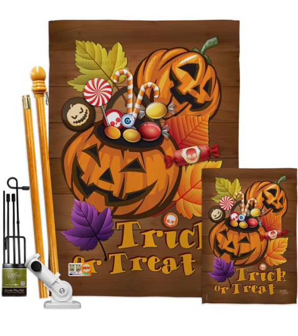 Candy Pumpkin - Halloween Fall Vertical Impressions Decorative Flags HG112003 Made In USA - Image 6
