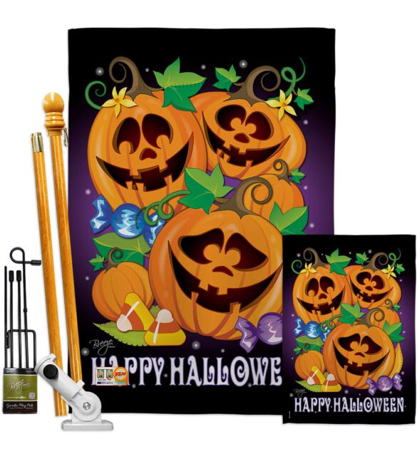 Happy Pumpkins - Halloween Fall Vertical Impressions Decorative Flags HG112049 Made In USA - Image 6