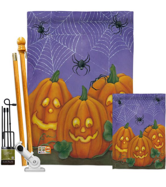 3 Pumpkins - Halloween Fall Vertical Impressions Decorative Flags HG112054 Made In USA - Image 7