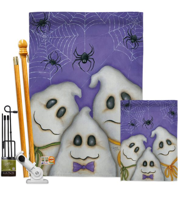 3 Ghosts - Halloween Fall Vertical Impressions Decorative Flags HG112055 Made In USA - Image 7