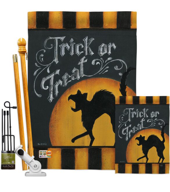 Black Cat Creeping - Halloween Fall Vertical Impressions Decorative Flags HG112075 Made In USA - Image 6