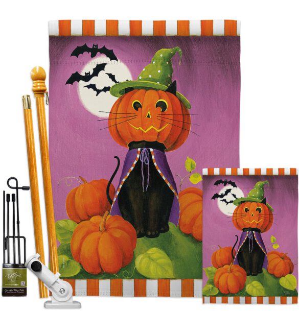 Happy Haunting Cat - Halloween Fall Vertical Impressions Decorative Flags HG112094 Made In USA - Image 6