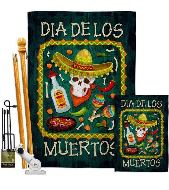 Calavera Sugar Skull - Halloween Fall Vertical Impressions Decorative Flags HG112111 Made In USA - Image 6