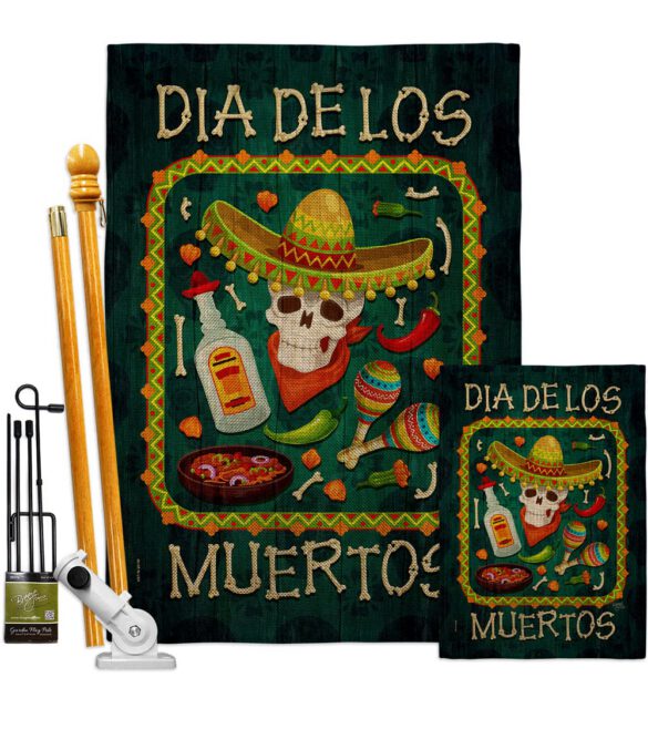 Calavera Sugar Skull - Halloween Fall Vertical Impressions Decorative Flags HG112111 Made In USA - Image 18