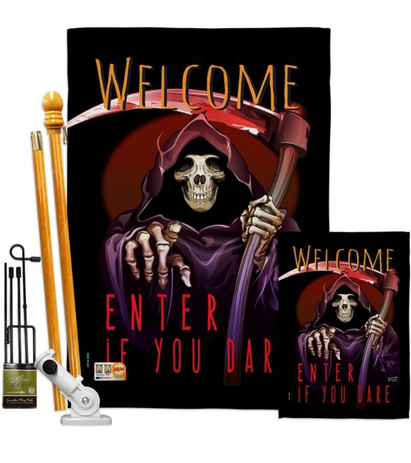 Enter If You Dare - Halloween Fall Vertical Impressions Decorative Flags HG137068 Made In USA - Image 6