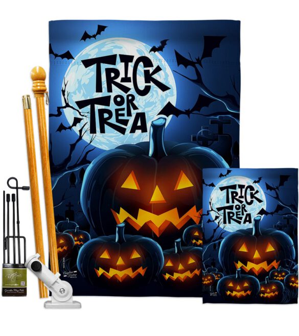 Creepy Pumpkins - Halloween Fall Vertical Impressions Decorative Flags HG137250 Made In USA - Image 6
