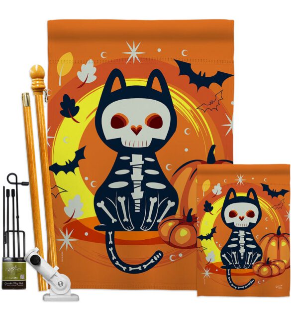 Halloween Black Cat - Halloween Fall Vertical Impressions Decorative Flags HG137265 Made In USA - Image 6