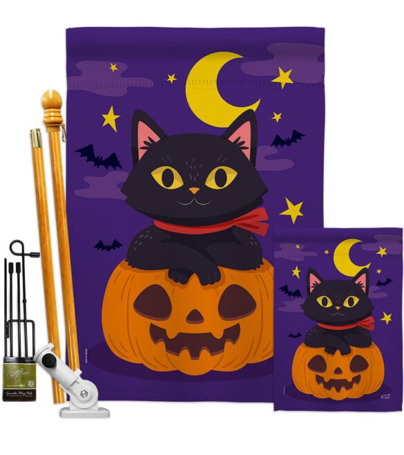 Halloween Kitty - Halloween Fall Vertical Impressions Decorative Flags HG137297 Made In USA - Image 6