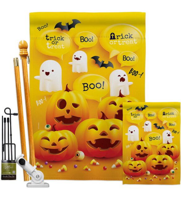 Ghosts And Pumpkins - Halloween Fall Vertical Impressions Decorative Flags HG137557 Made In USA - Image 6