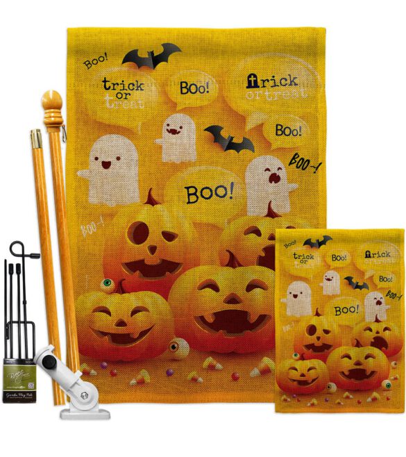 Ghosts And Pumpkins - Halloween Fall Vertical Impressions Decorative Flags HG137557 Made In USA - Image 16
