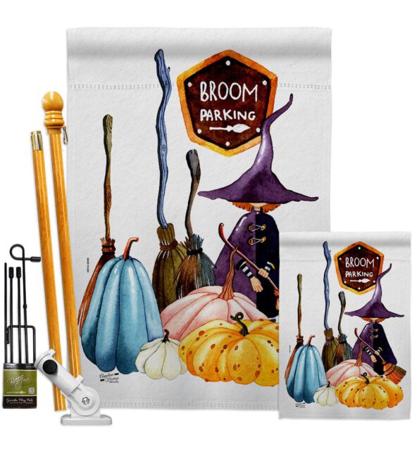 Broom Stop - Halloween Fall Vertical Impressions Decorative Flags HG137584 Made In USA - Image 6