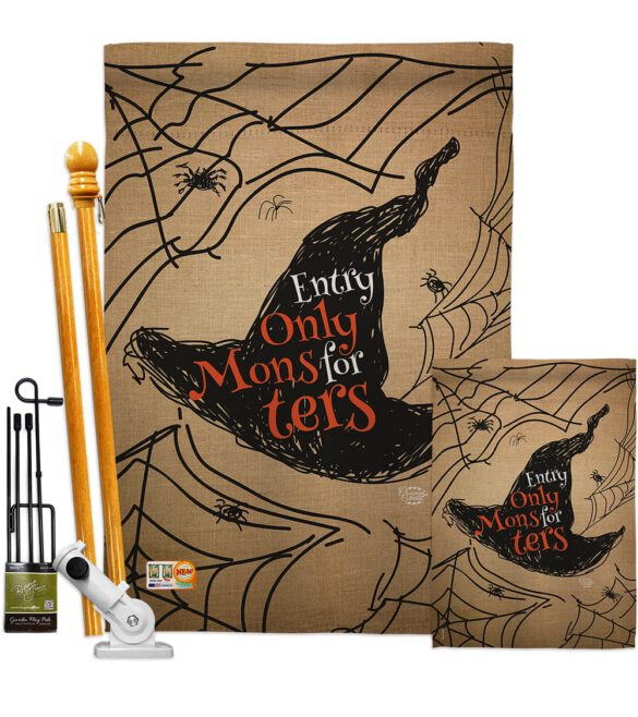 Entry Only For Monsters - Halloween Fall Vertical Impressions Decorative Flags HG191021 Made In USA - Image 6