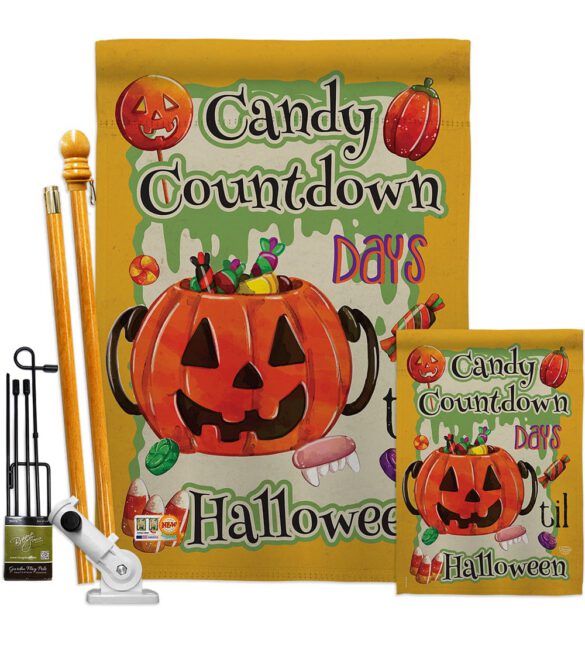 Candy Countdown - Halloween Fall Vertical Impressions Decorative Flags HG191032 Made In USA - Image 6